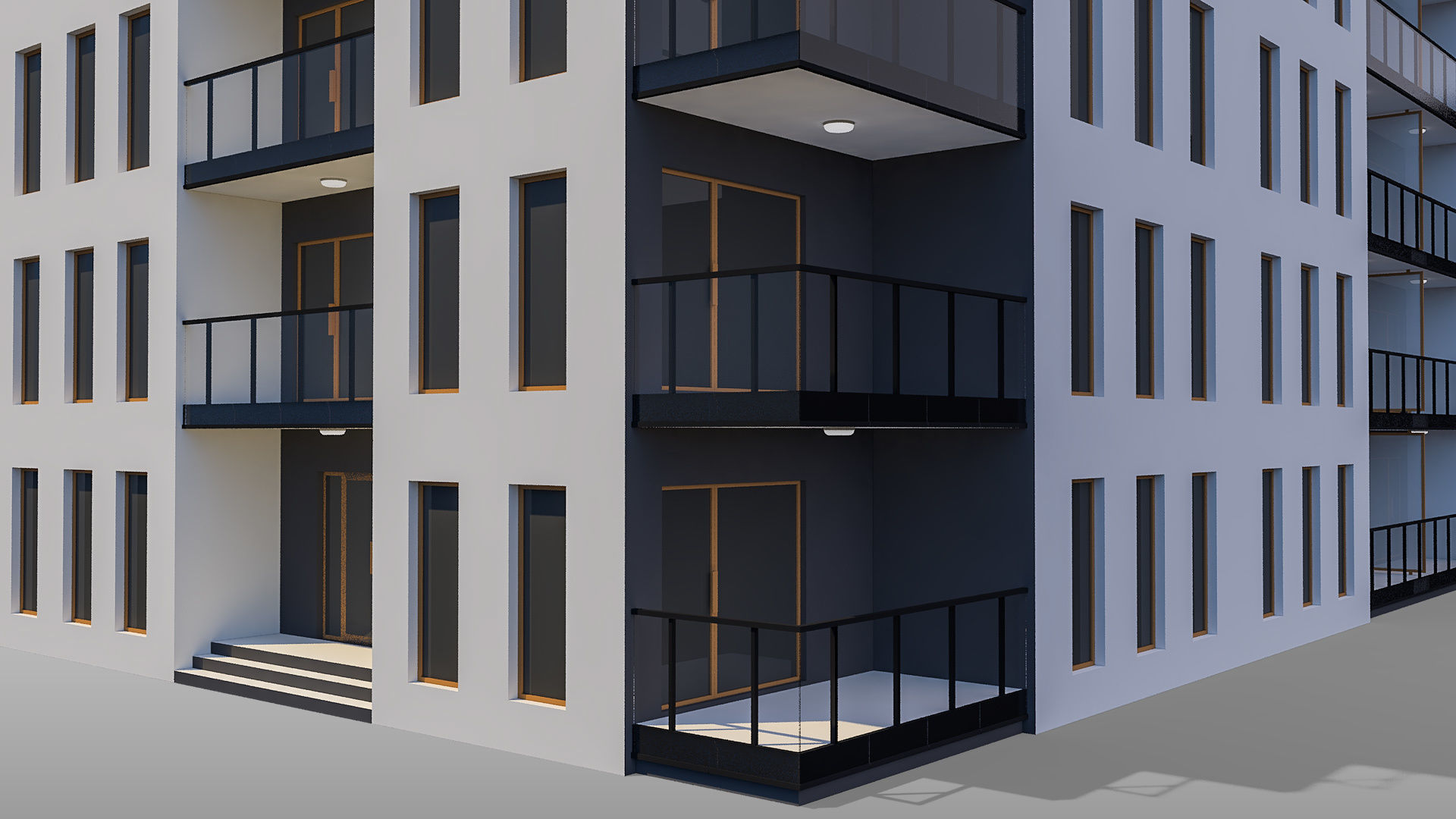 Apartment Building 007 3D model_6