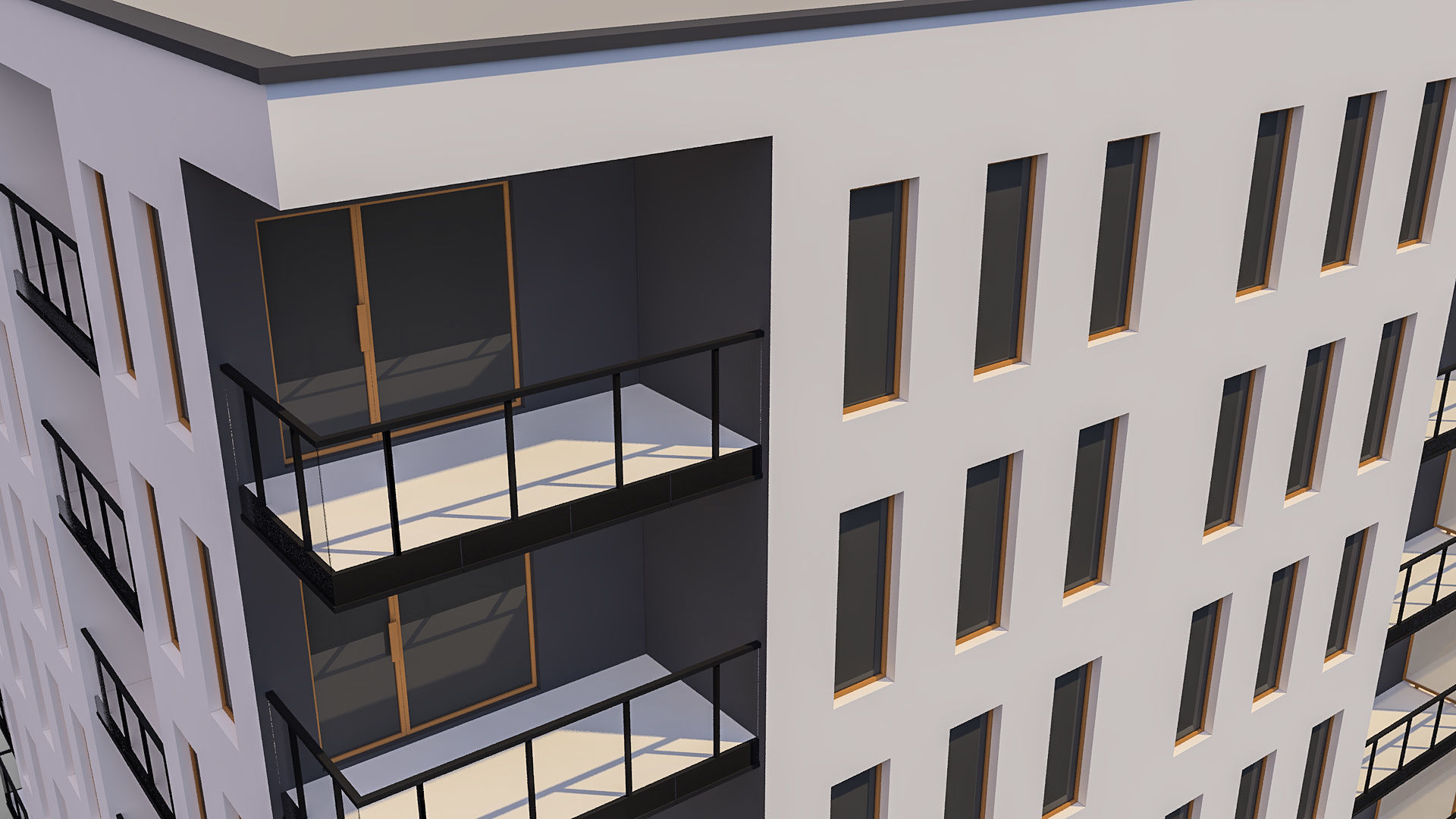 Apartment Building 007 3D model_2