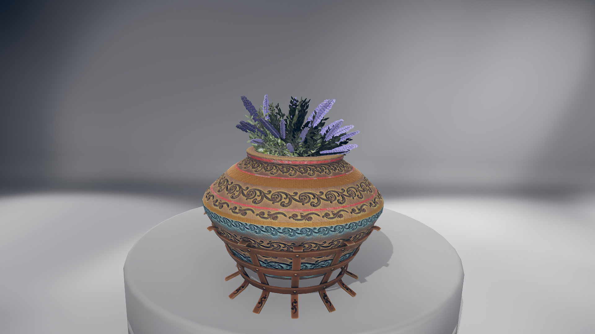 Flowers two planters Low-poly 3D model_8