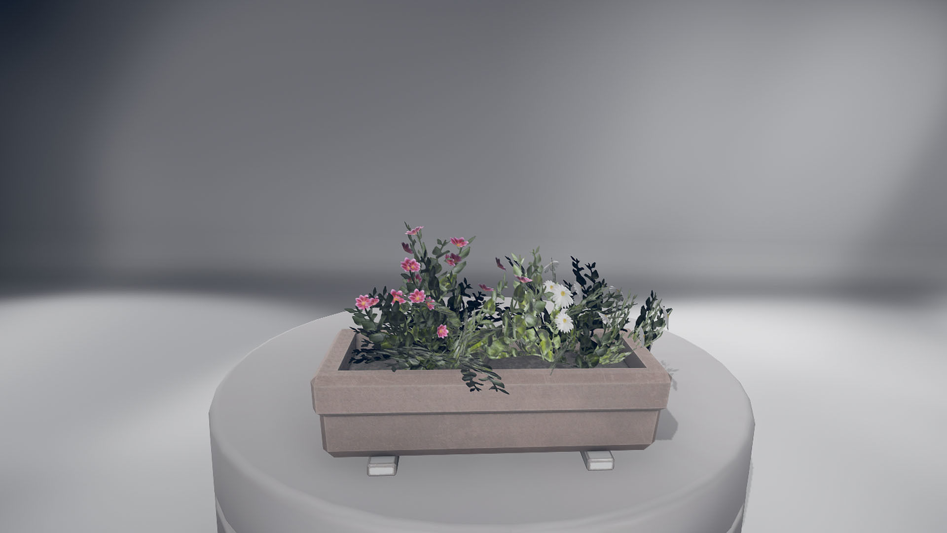 Flowers two planters Low-poly 3D model_2