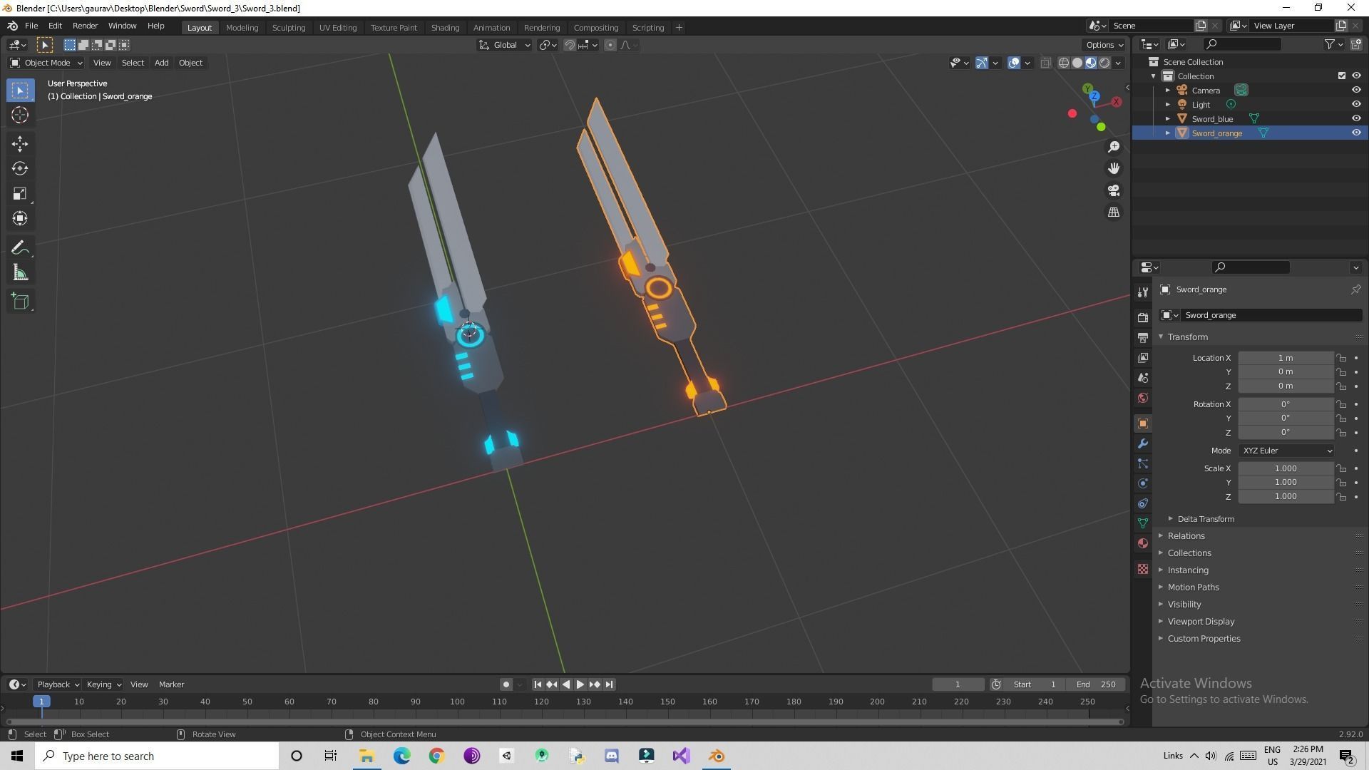 Scifi Sword Pack Low-poly 3D model_12