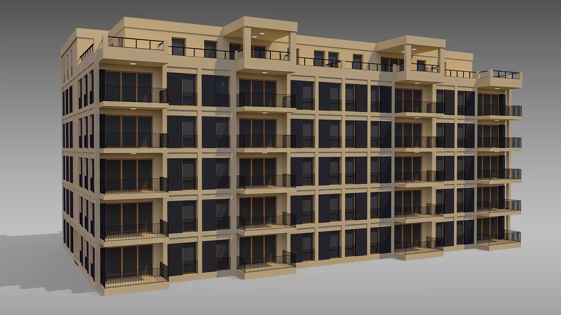 Apartment Building 008 3D model_0
