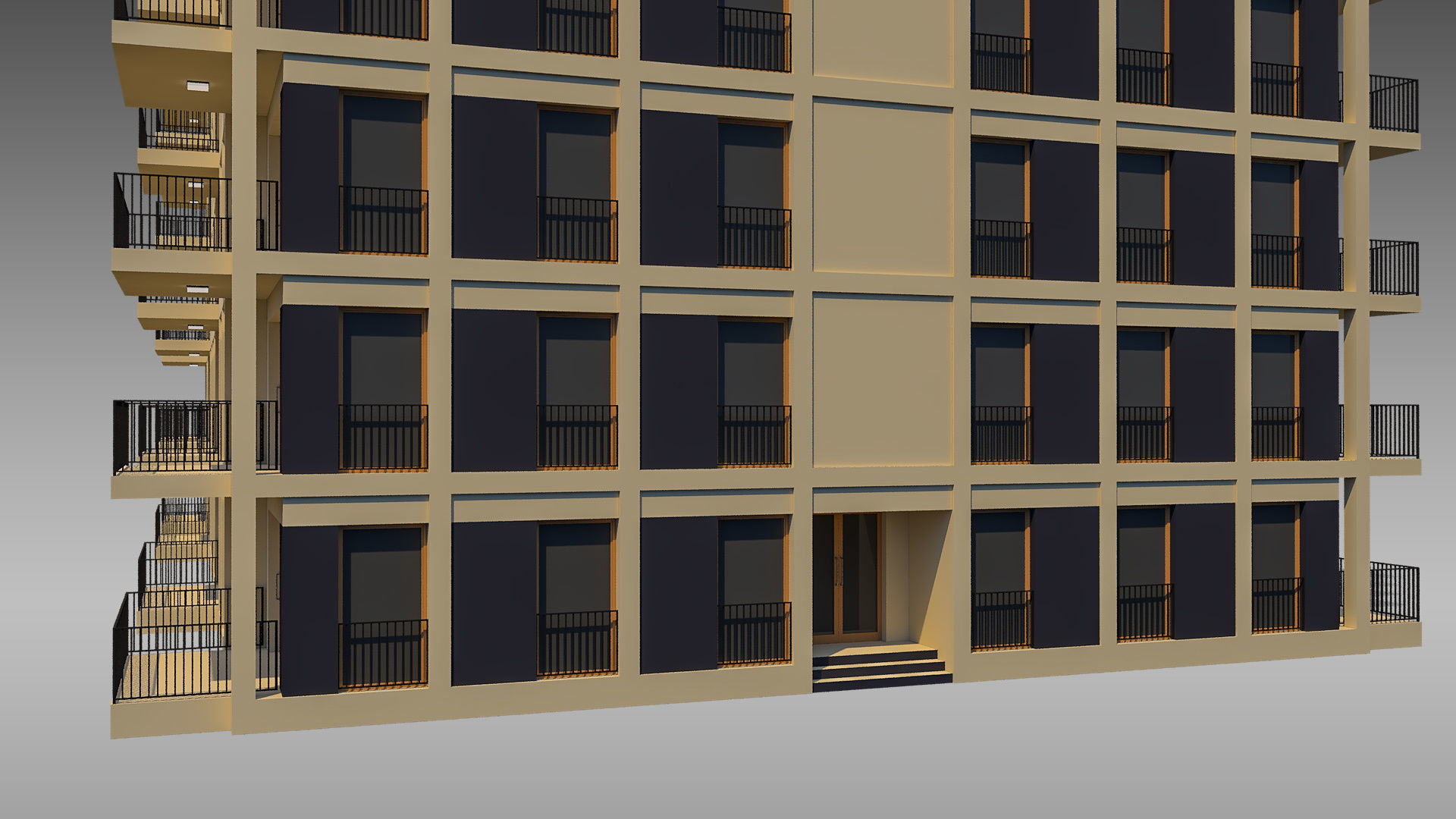 Apartment Building 008 3D model_5