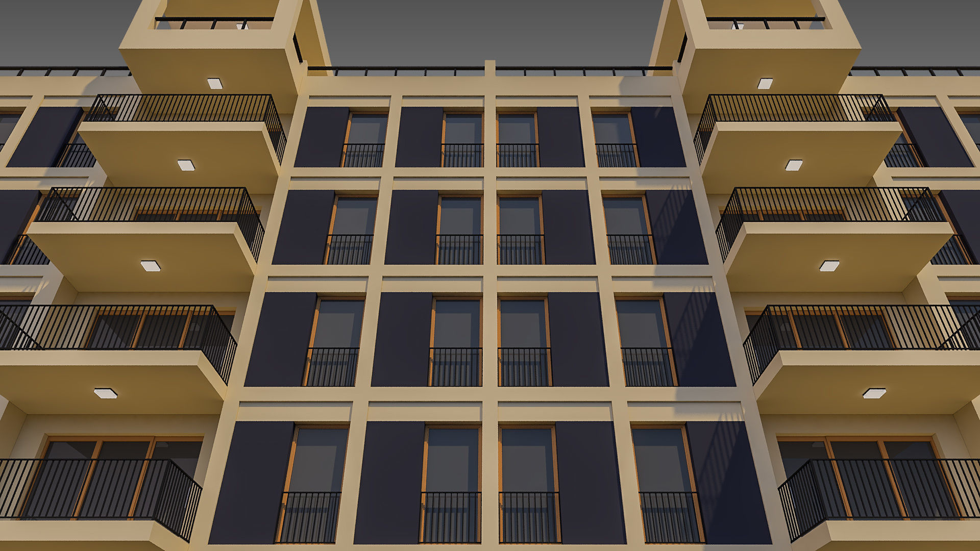 Apartment Building 008 3D model_4