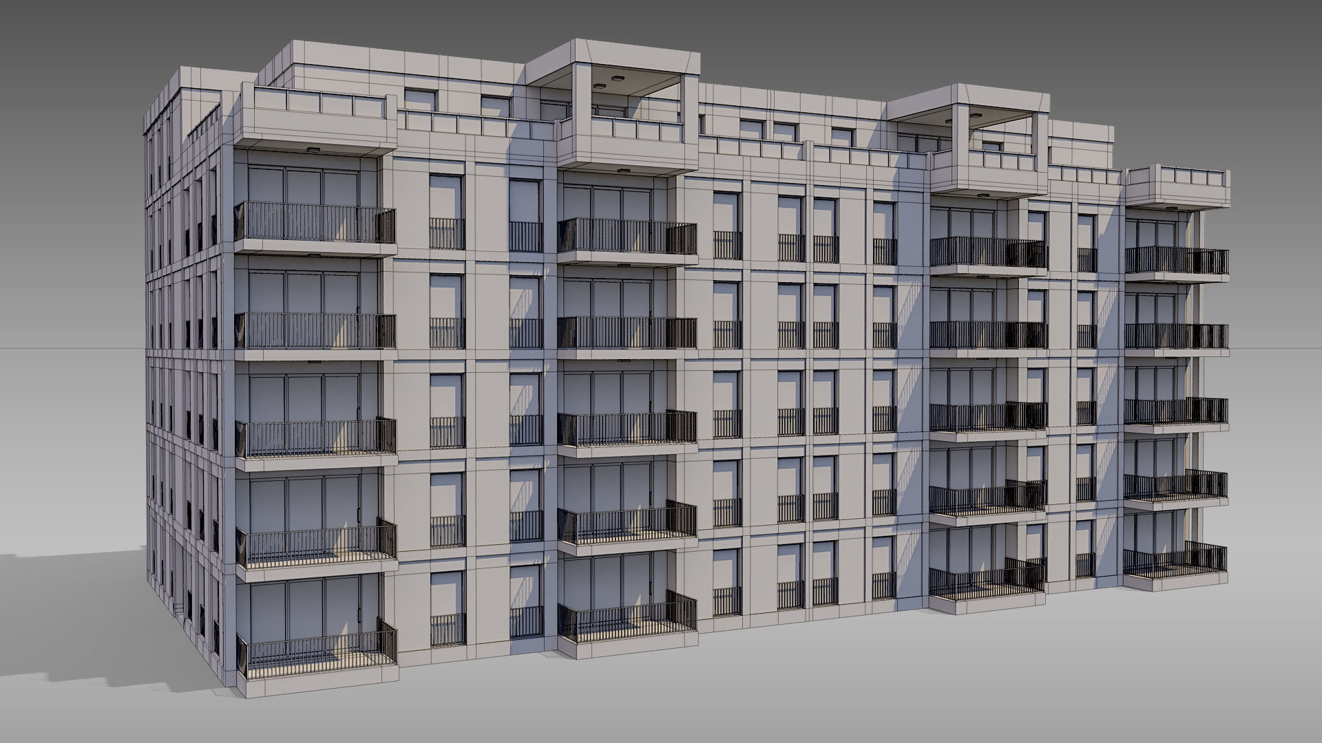 Apartment Building 008 3D model_12