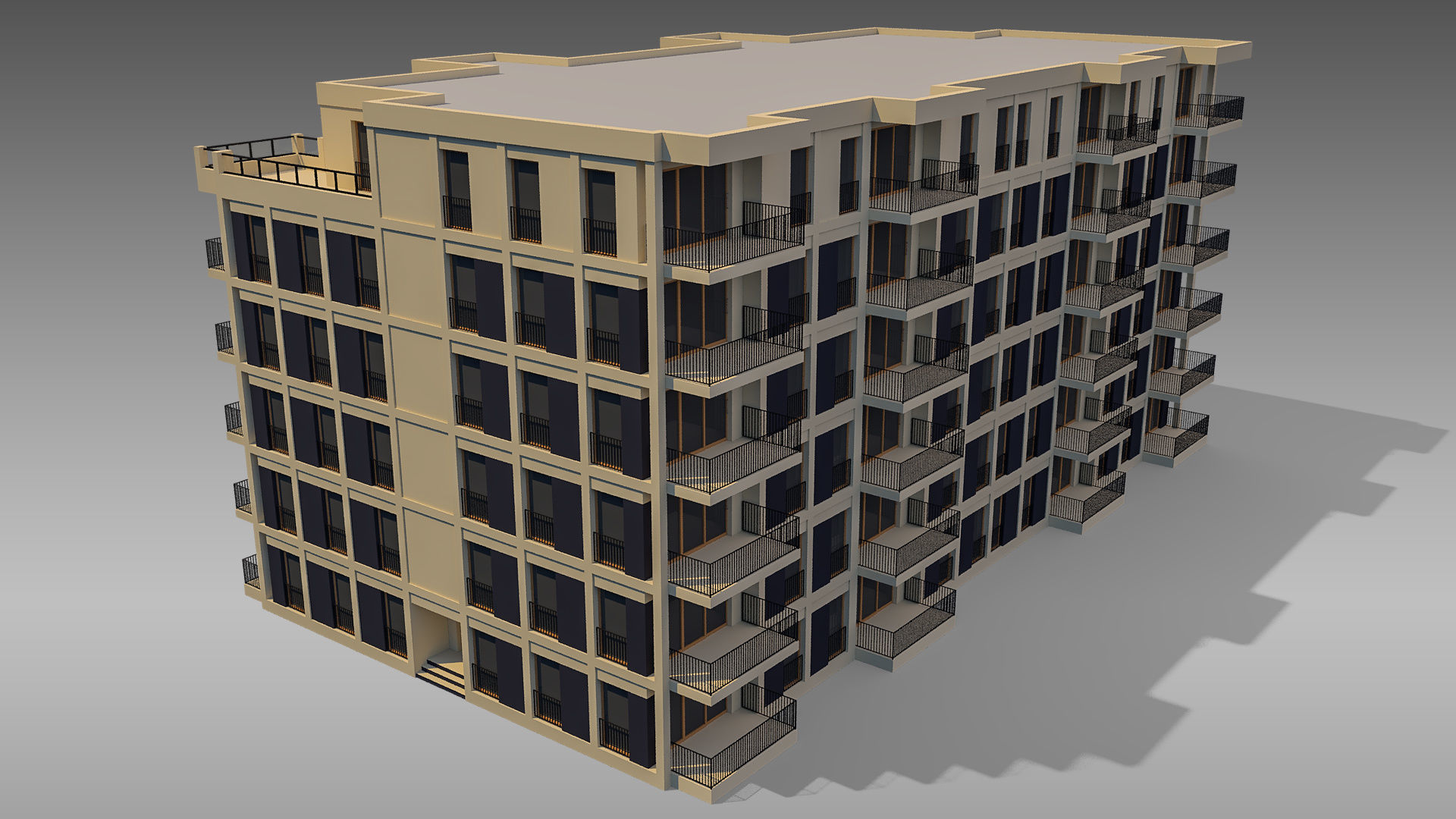 Apartment Building 008 3D model_9