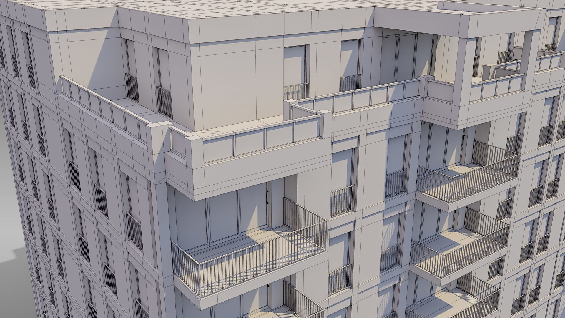 Apartment Building 008 3D model_14