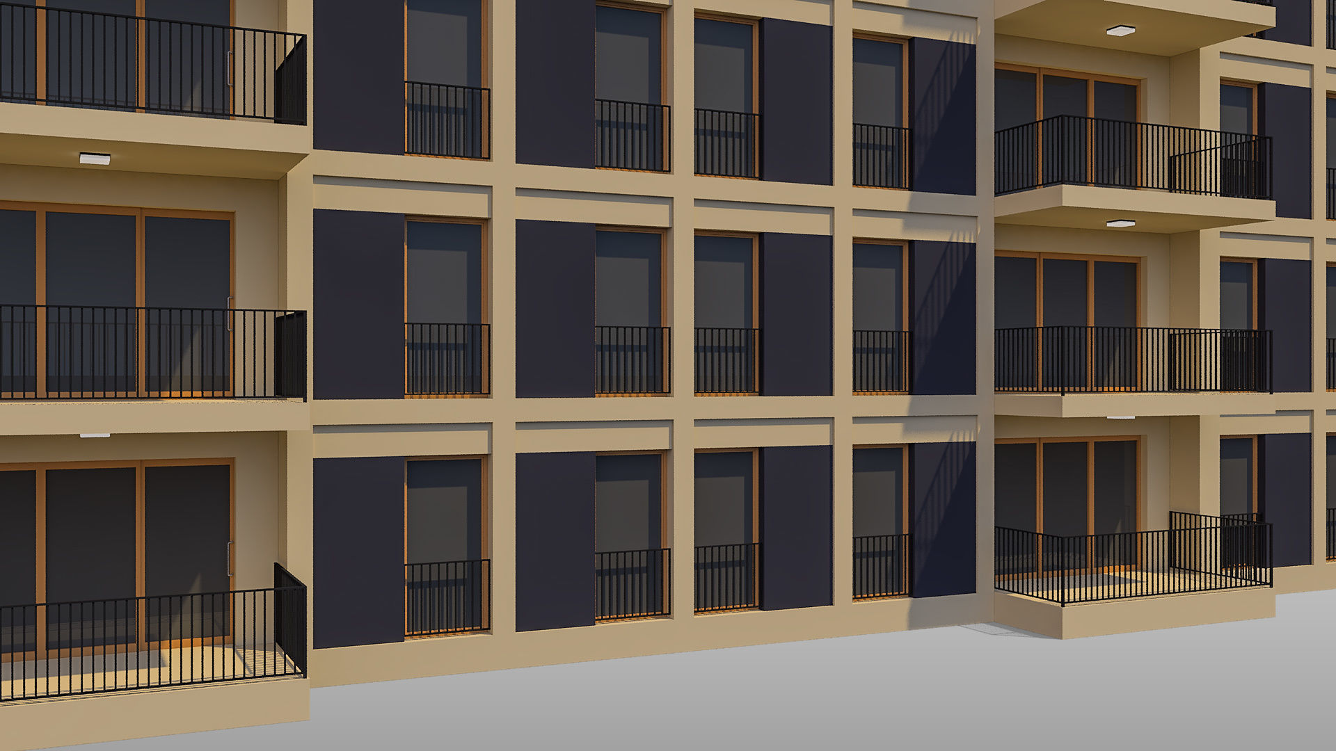 Apartment Building 008 3D model_7