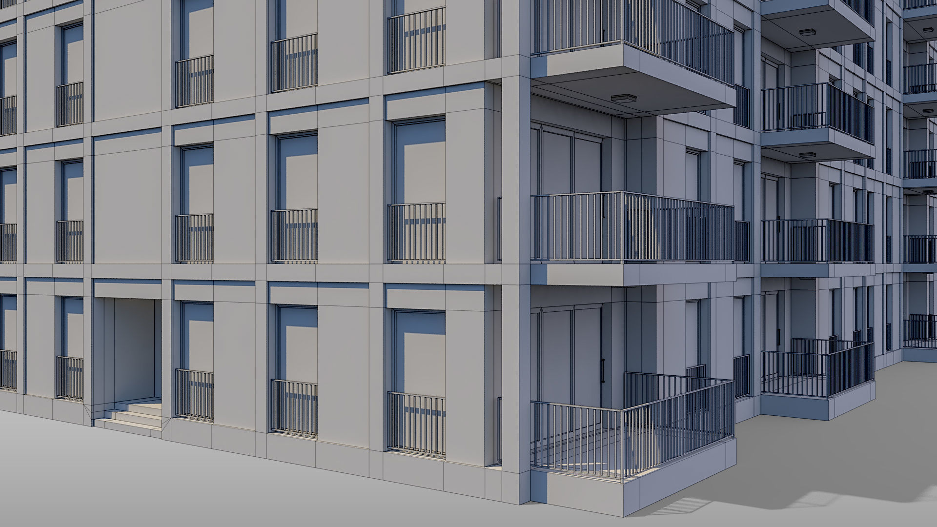 Apartment Building 008 3D model_16