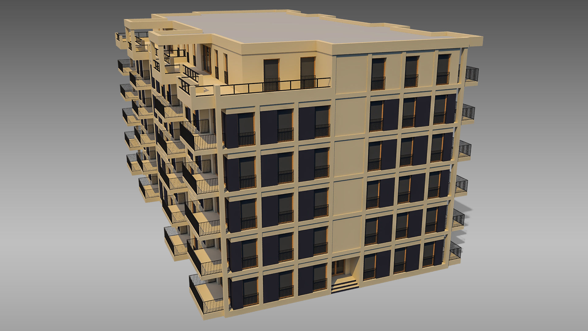 Apartment Building 008 3D model_8