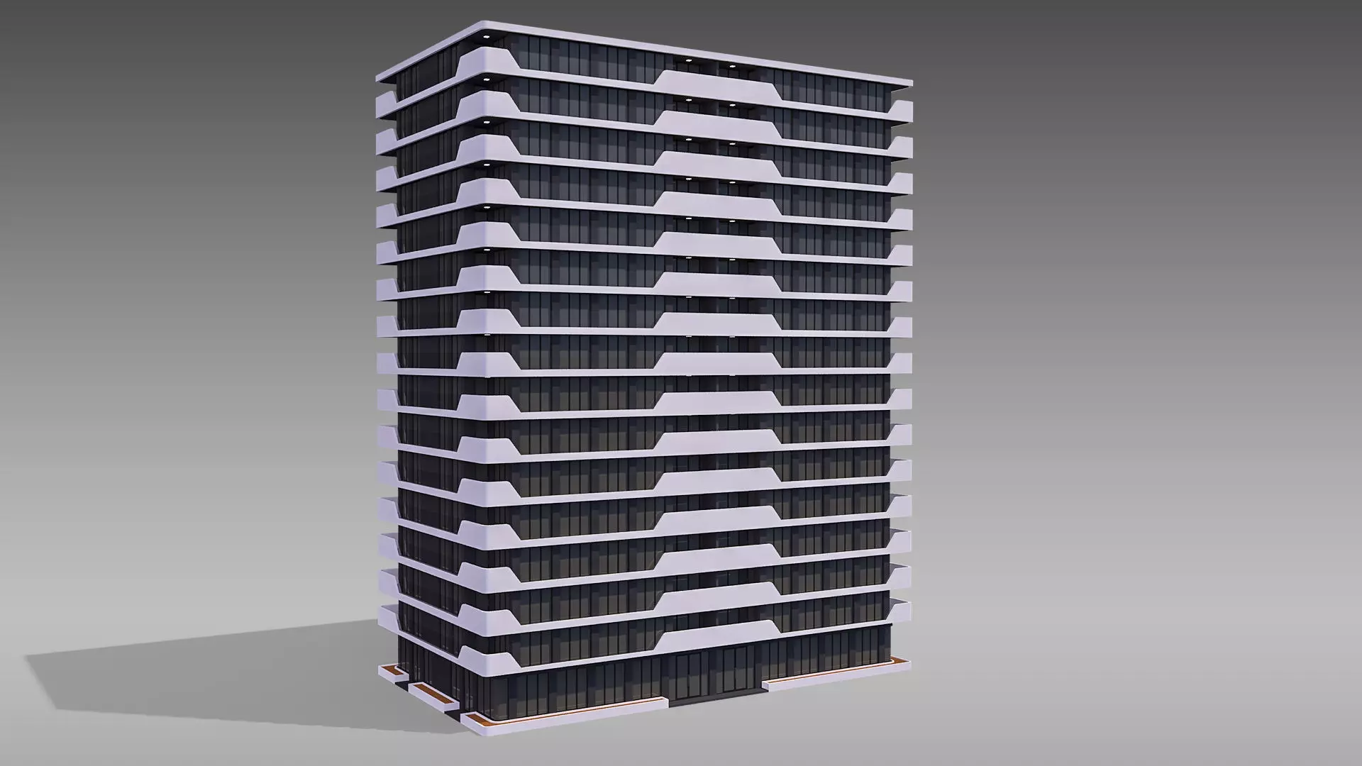 Apartment Building 009 3D model_0