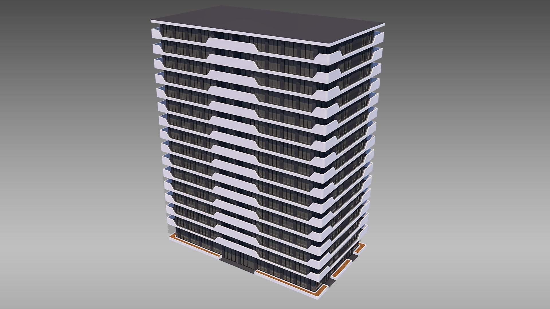 Apartment Building 009 3D model_1