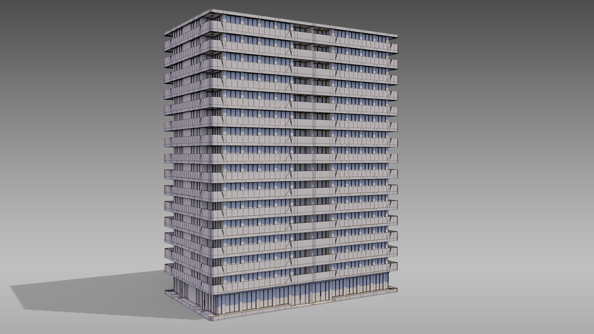 Apartment Building 009 3D model_13