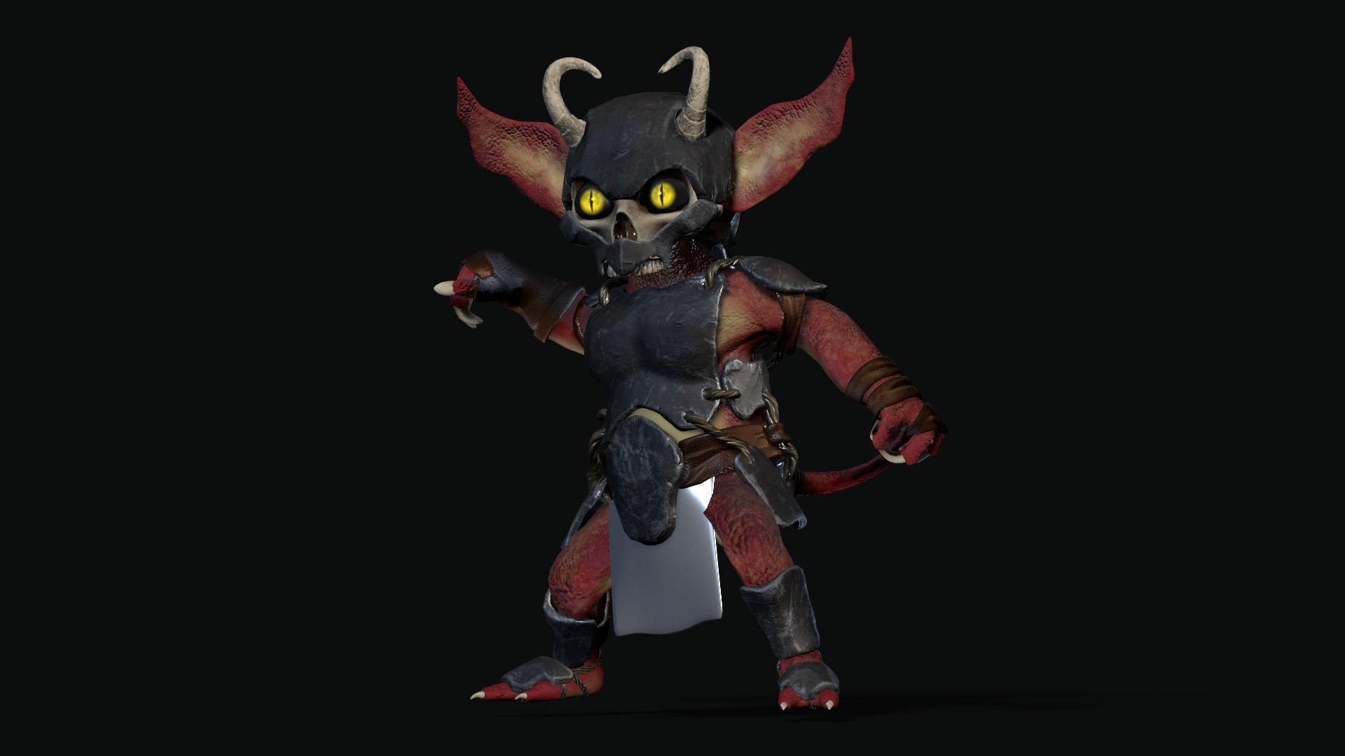 Hellming Warrior Low-poly 3D model_11