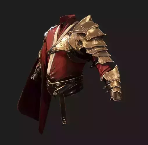 Chinese style clothes Low-poly 3D model