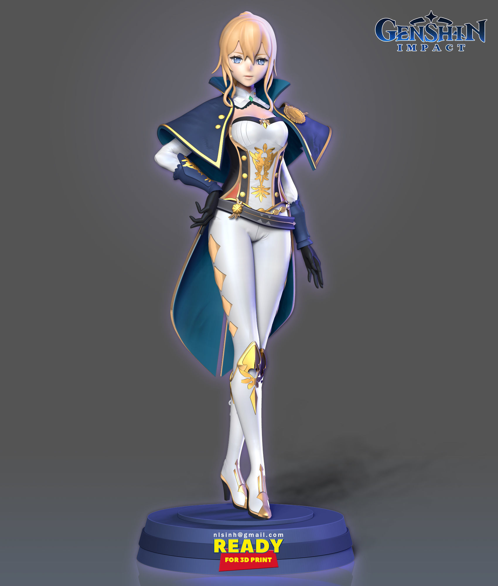 Jean - Genshin Impact Fanart 3D print model_14