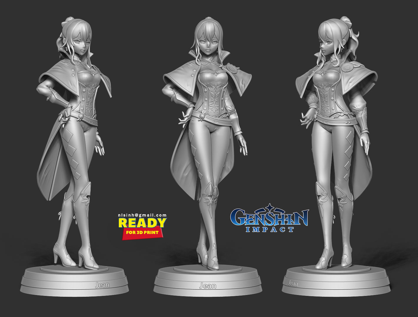 Jean - Genshin Impact Fanart 3D print model_9