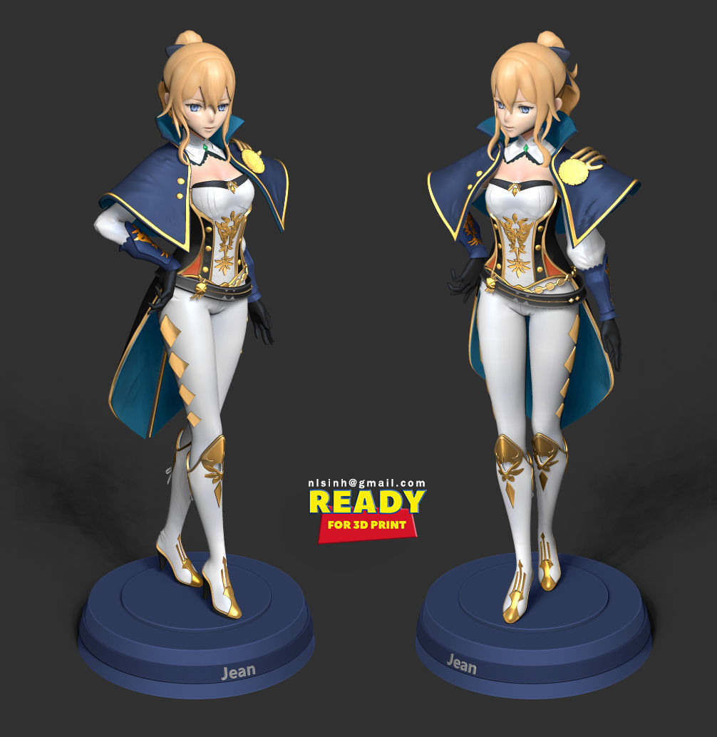 Jean - Genshin Impact Fanart 3D print model_1