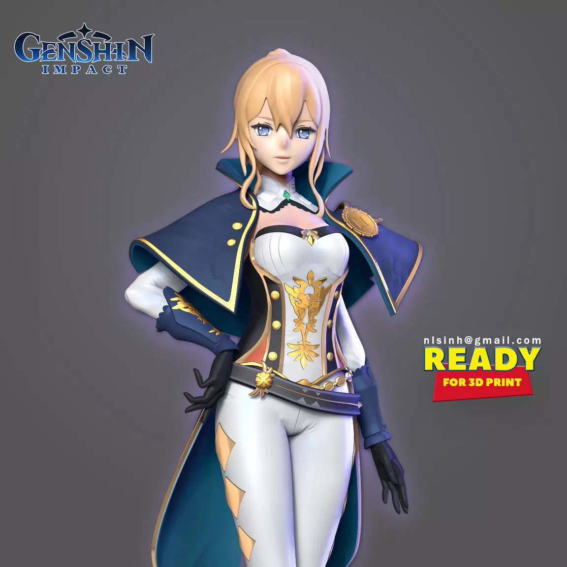 Jean - Genshin Impact Fanart 3D print model_0