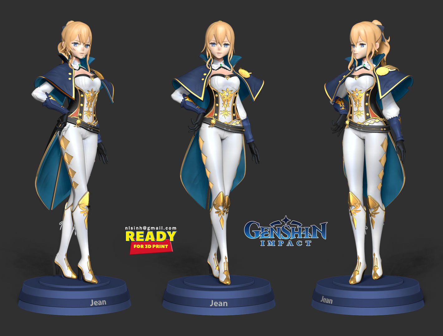 Jean - Genshin Impact Fanart 3D print model_5