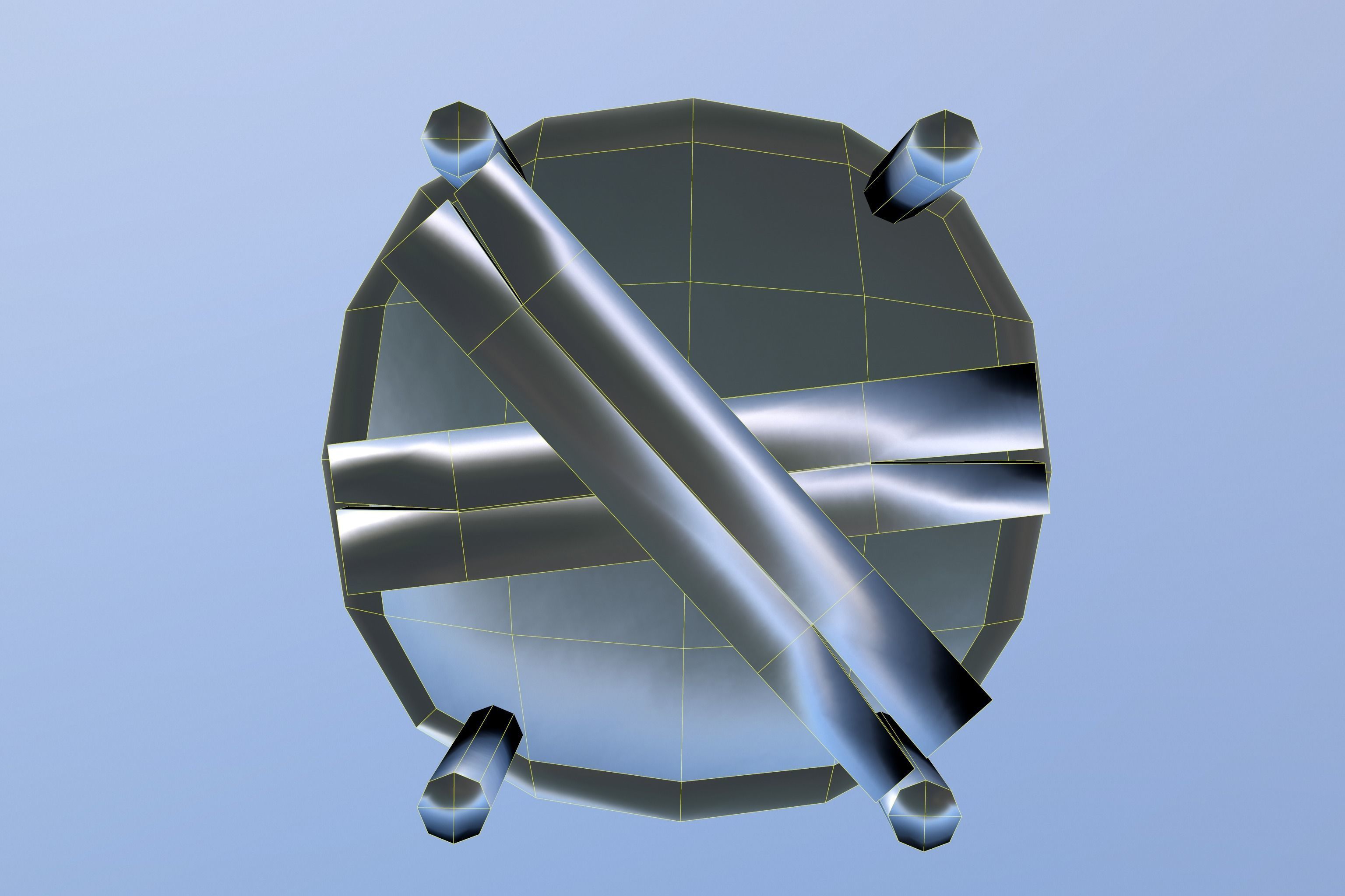 Brazier metal bucket Low-poly 3D model_14