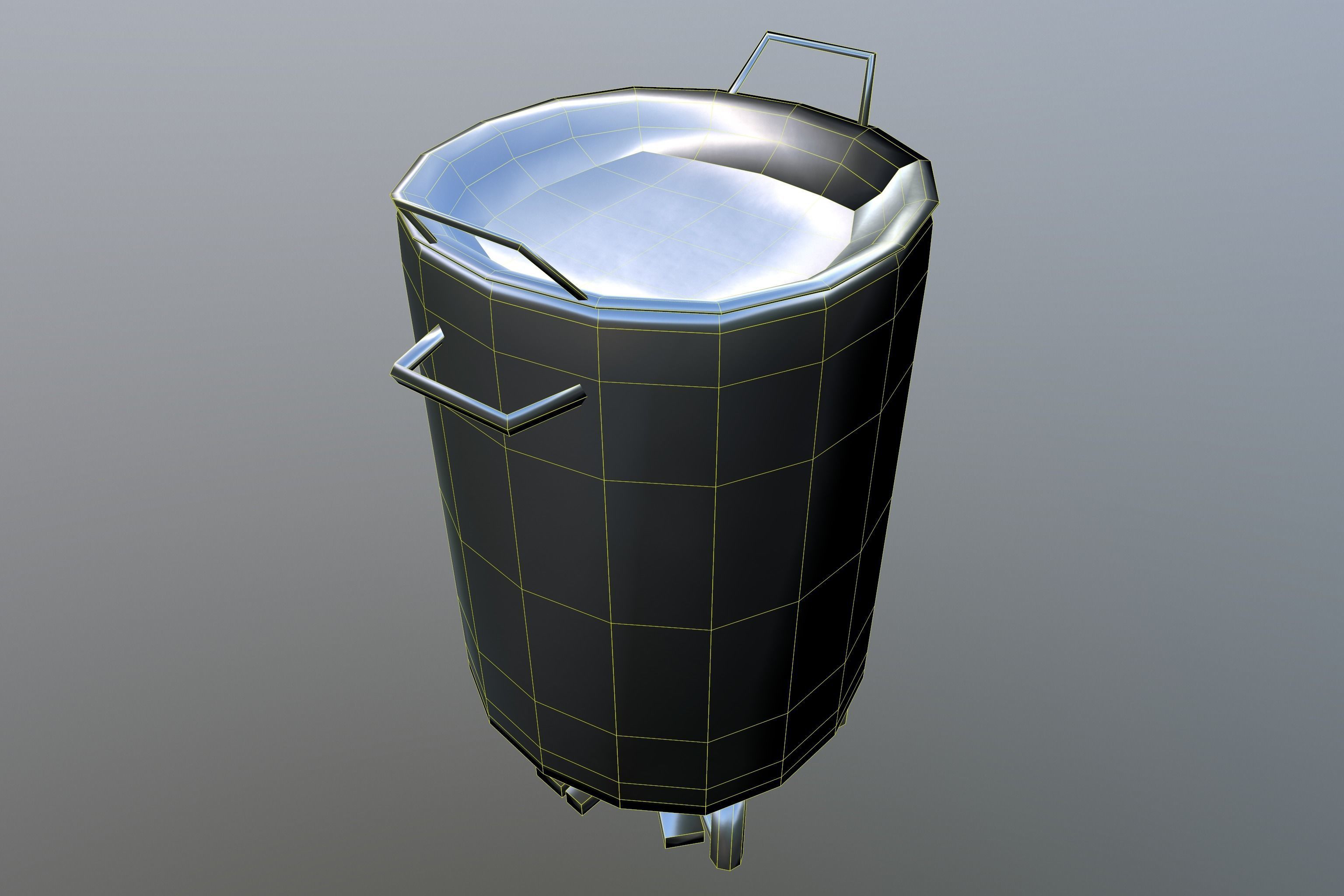 Brazier metal bucket Low-poly 3D model_10