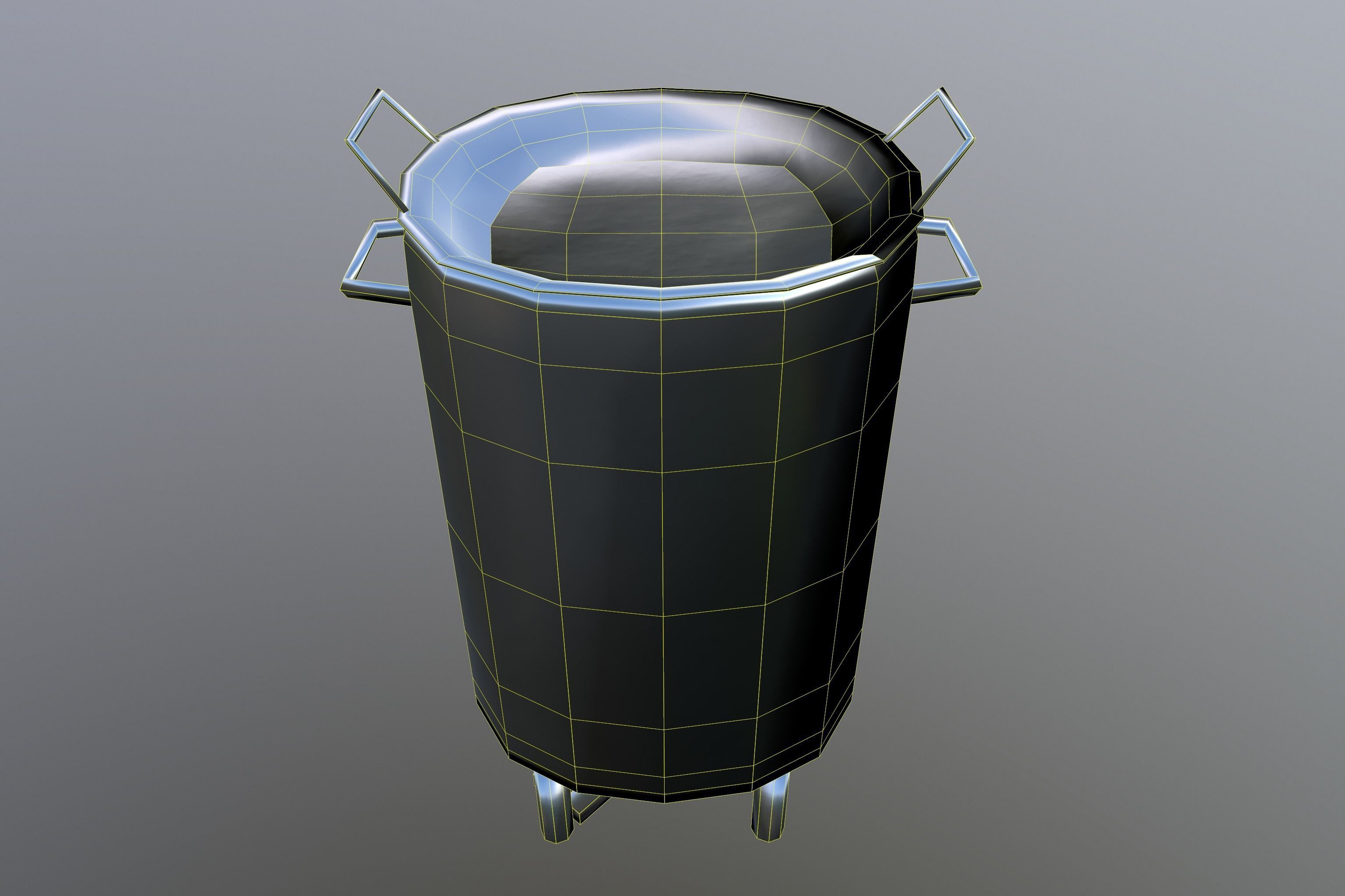 Brazier metal bucket Low-poly 3D model_8