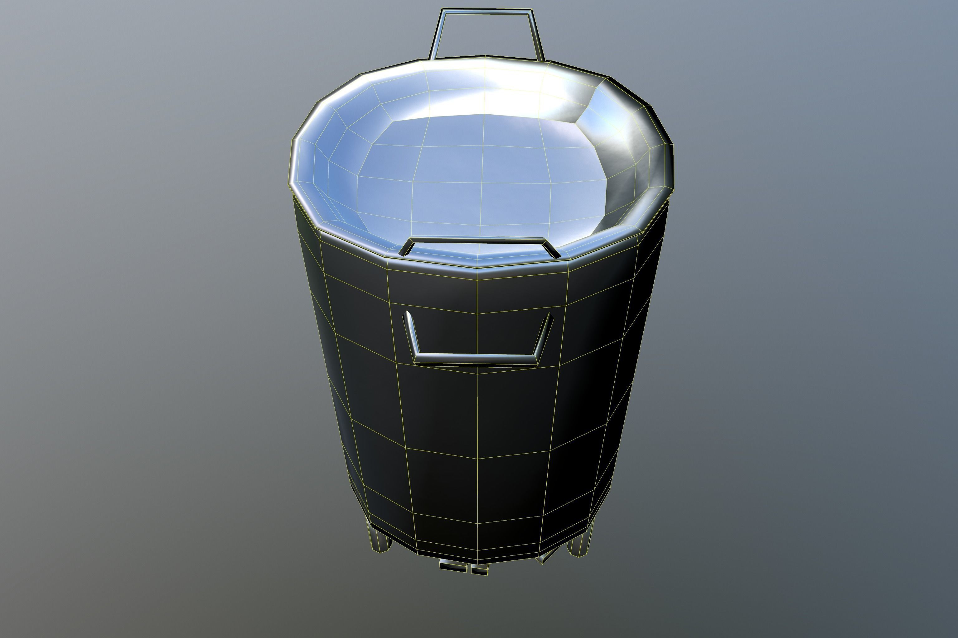Brazier metal bucket Low-poly 3D model_11