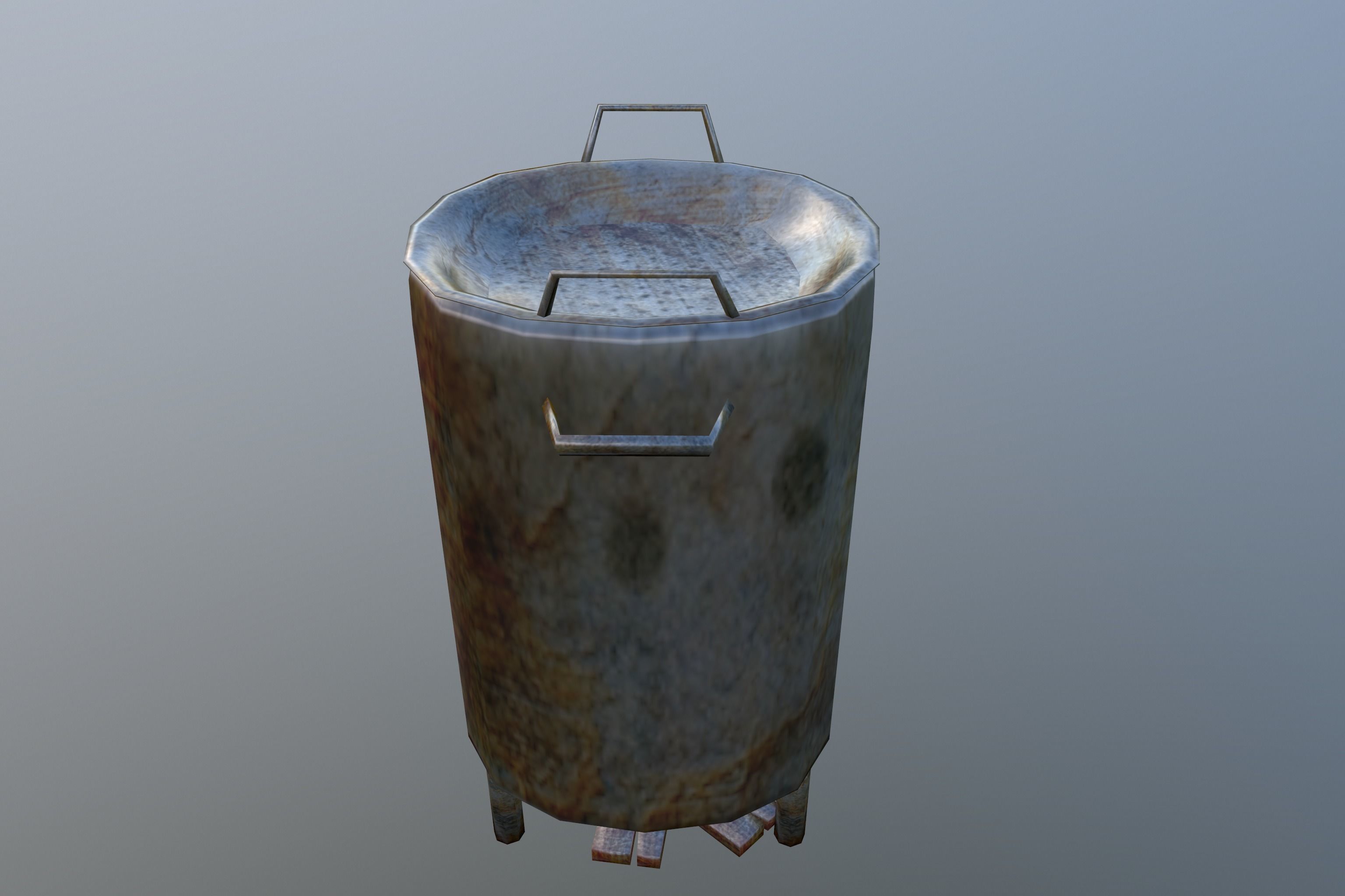 Brazier metal bucket Low-poly 3D model_3