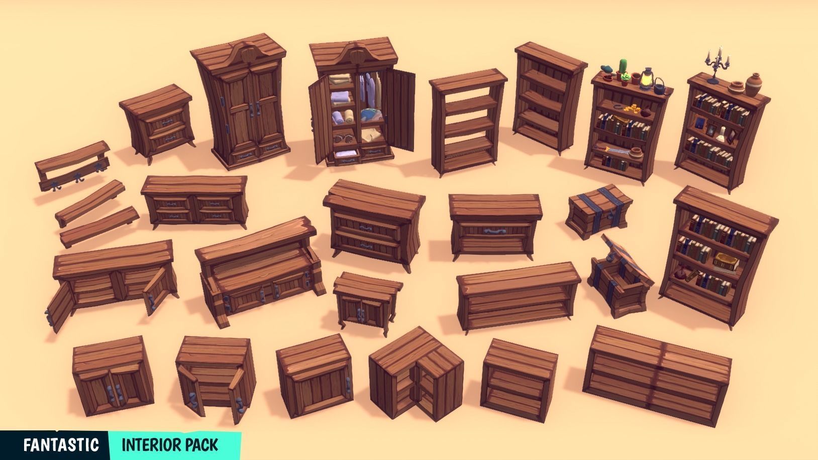 FANTASTIC - Interior Pack Low-poly 3D model_25