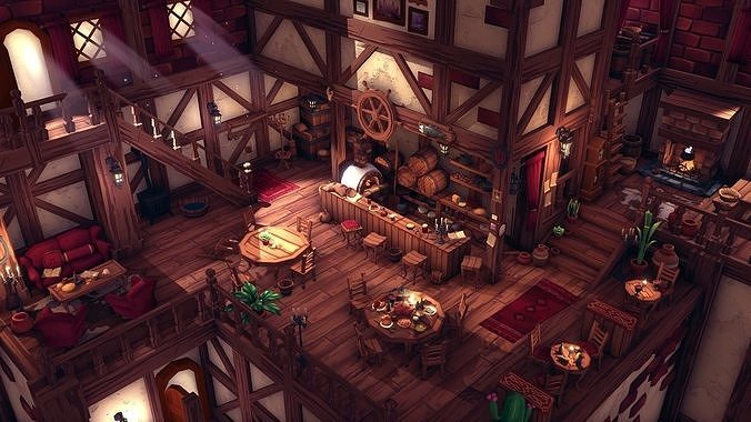 FANTASTIC - Interior Pack Low-poly 3D model 5