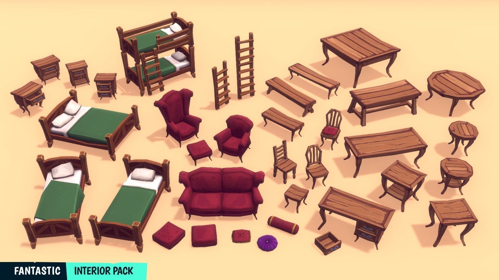 FANTASTIC - Interior Pack Low-poly 3D model_24