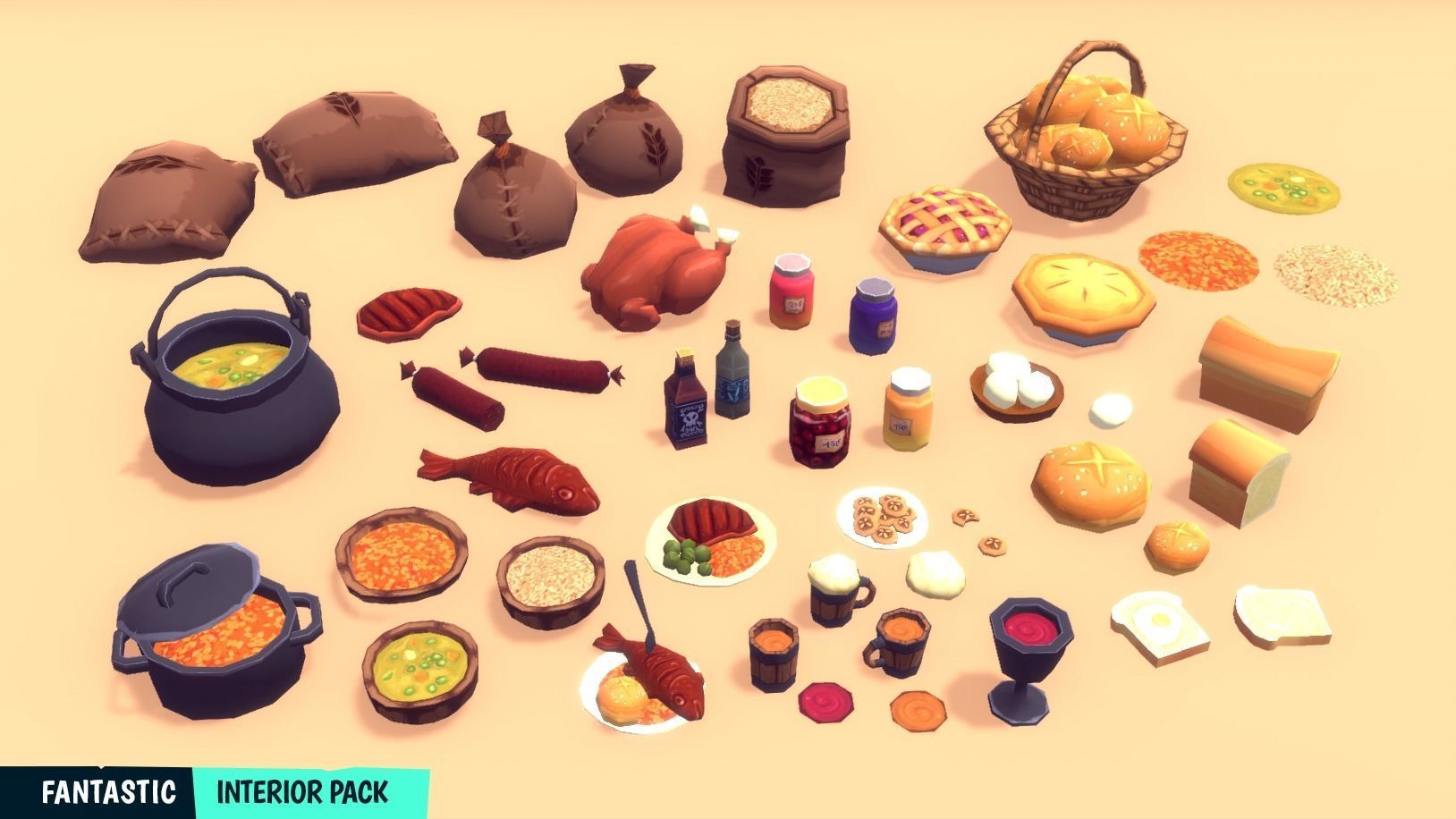 FANTASTIC - Interior Pack Low-poly 3D model_28