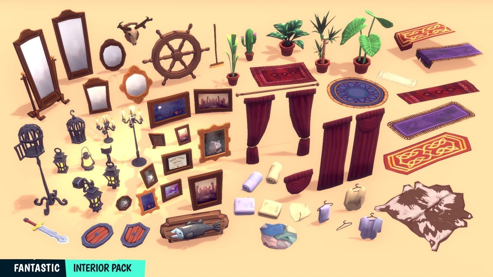 FANTASTIC - Interior Pack Low-poly 3D model_27