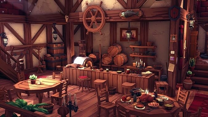 FANTASTIC - Interior Pack Low-poly 3D model 6