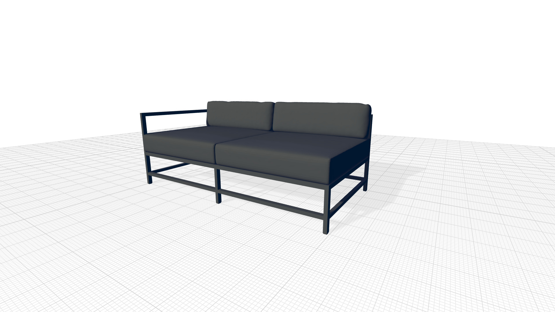 Ashlee Left Arm Loveseat with Cushions 3D model_2