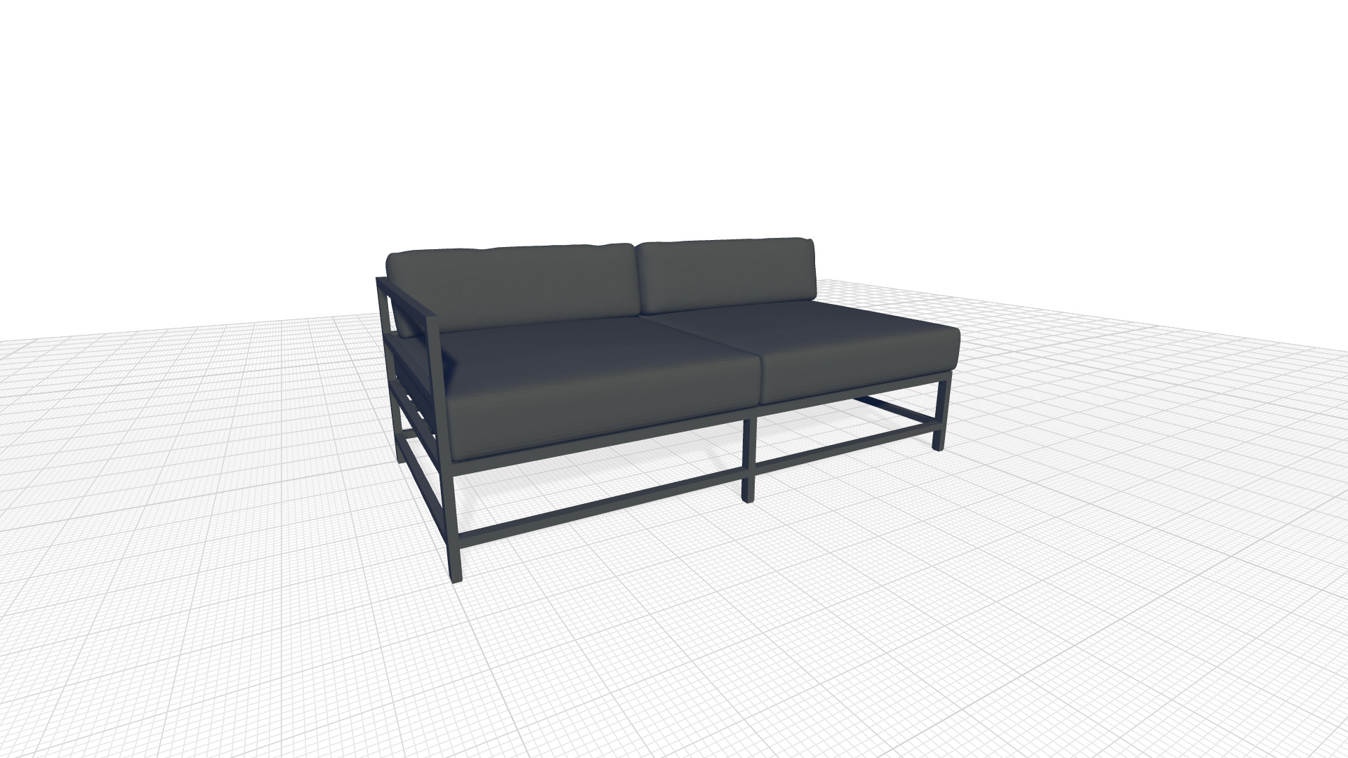 Ashlee Left Arm Loveseat with Cushions 3D model_3