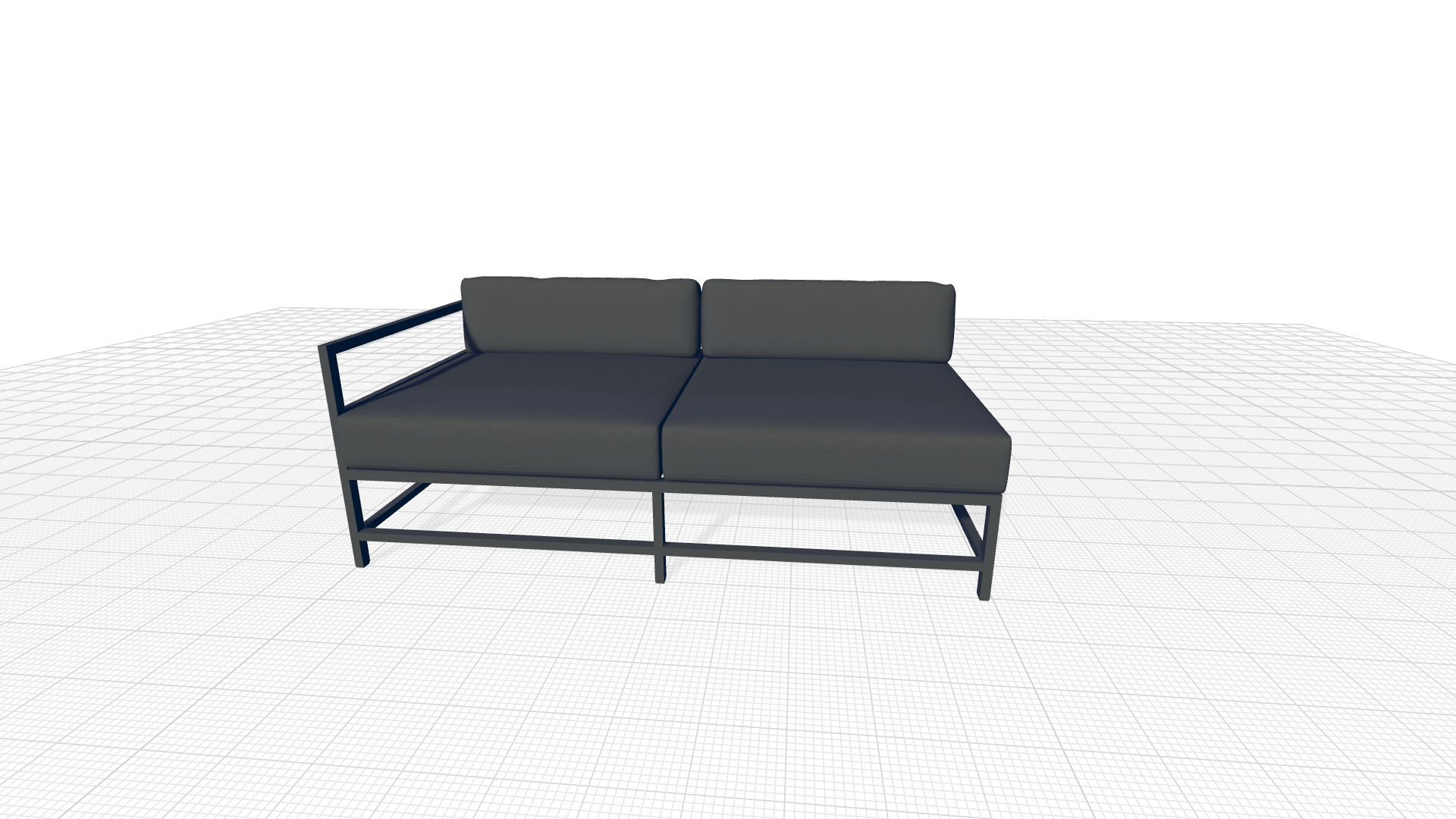 Ashlee Left Arm Loveseat with Cushions 3D model_4
