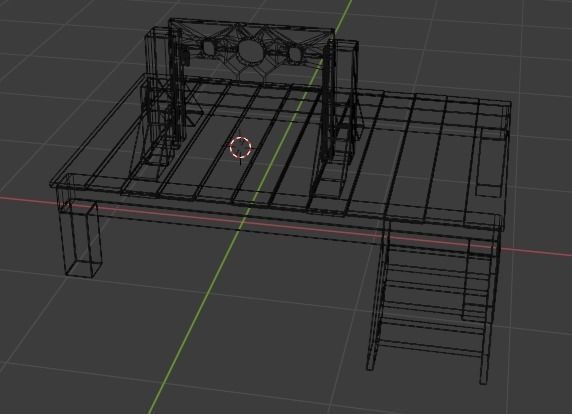 Wooden shackles Low-poly 3D model_6