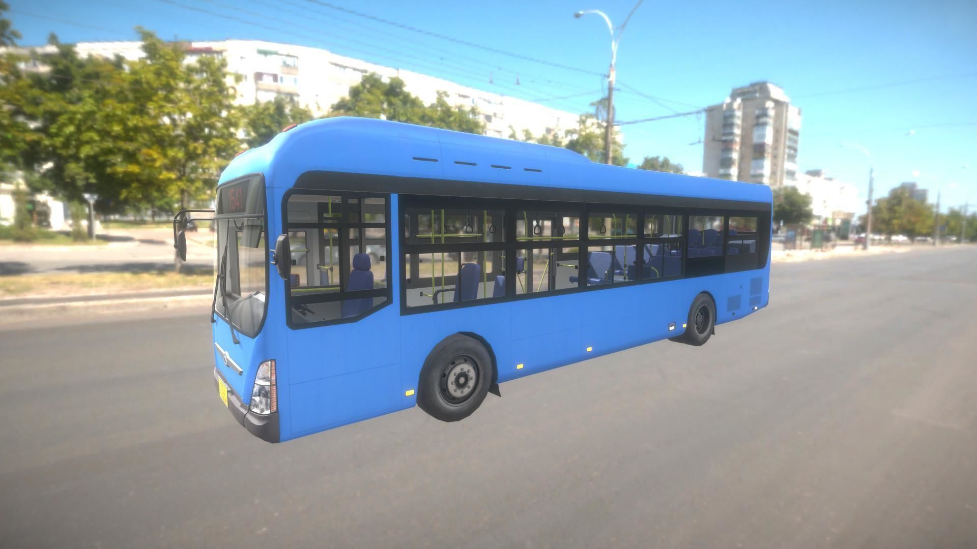 Low floor bus Low-poly 3D model_3