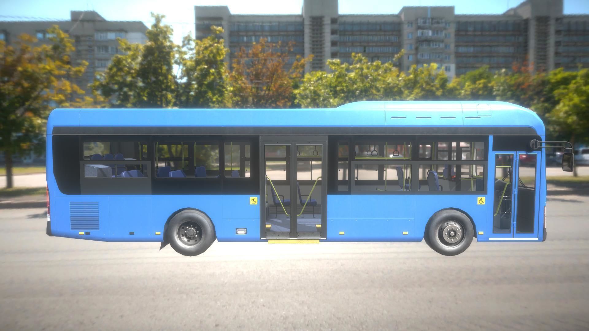 Low floor bus Low-poly 3D model_4