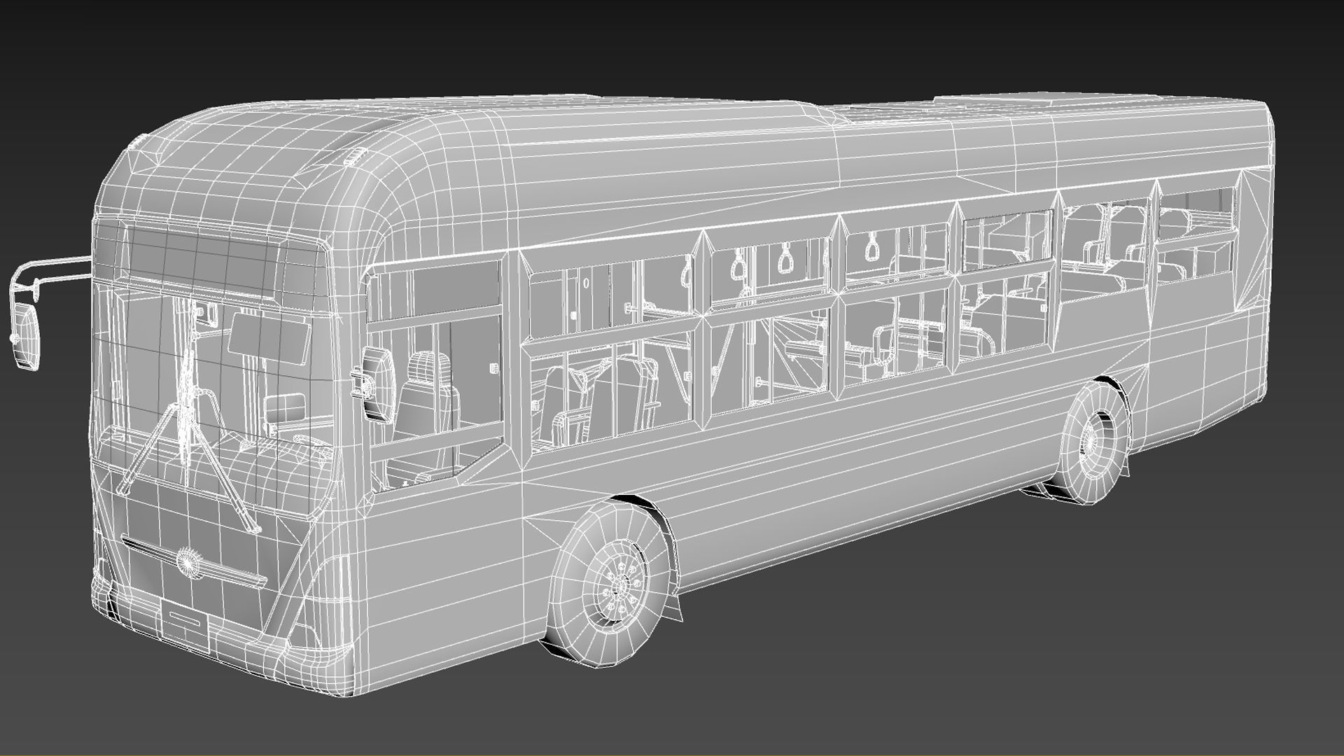 Low floor bus Low-poly 3D model_11
