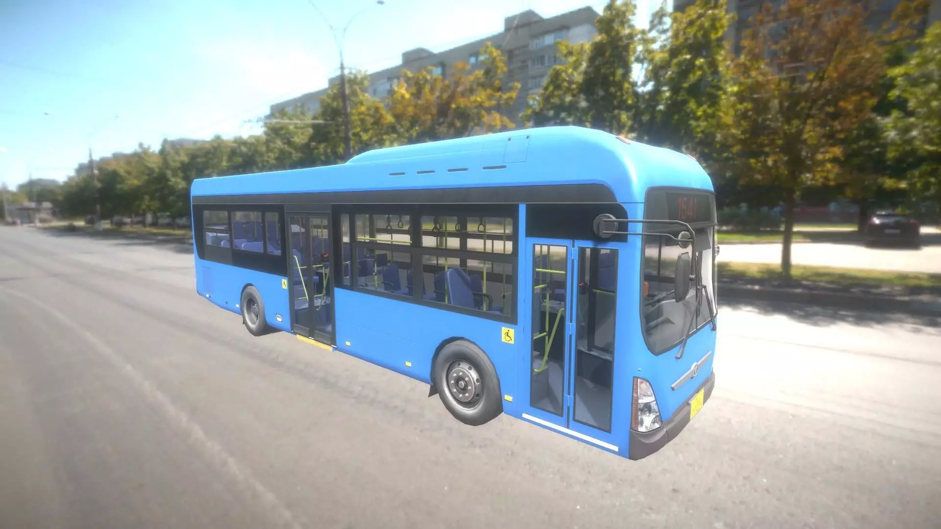 Low floor bus Low-poly 3D model_0