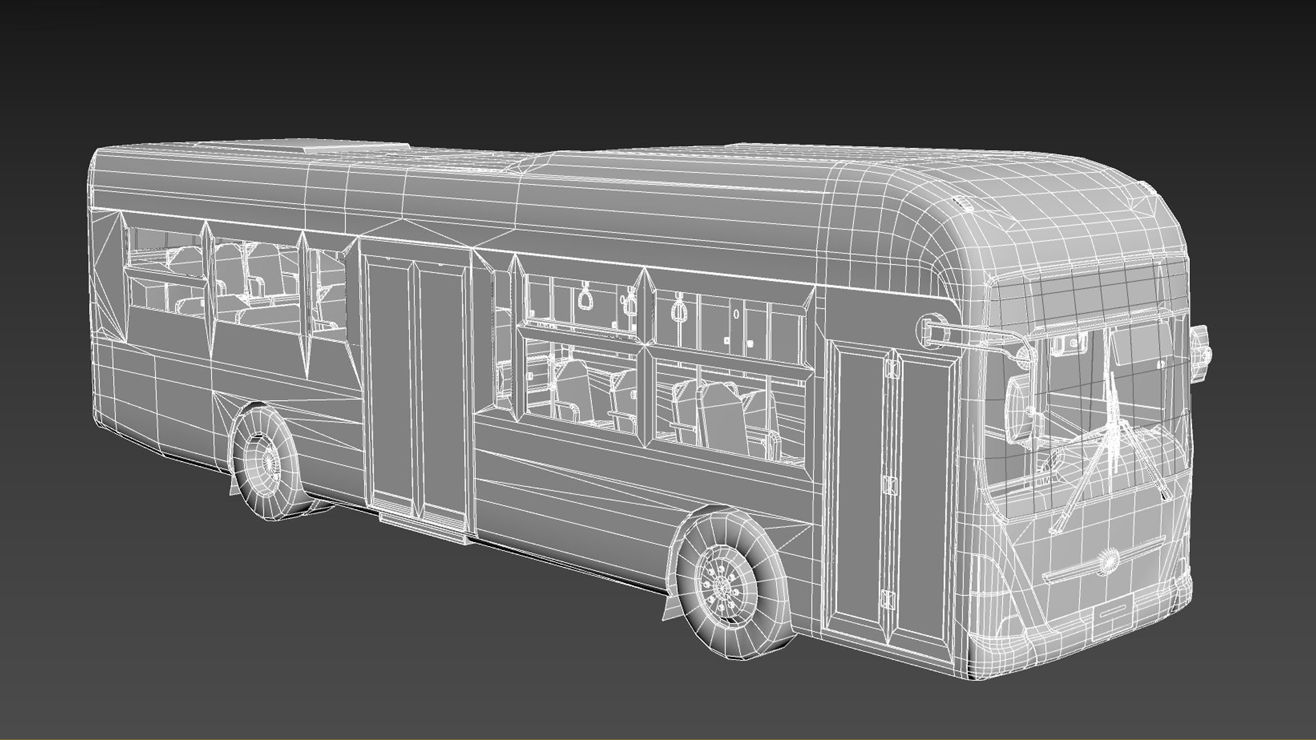 Low floor bus Low-poly 3D model_10