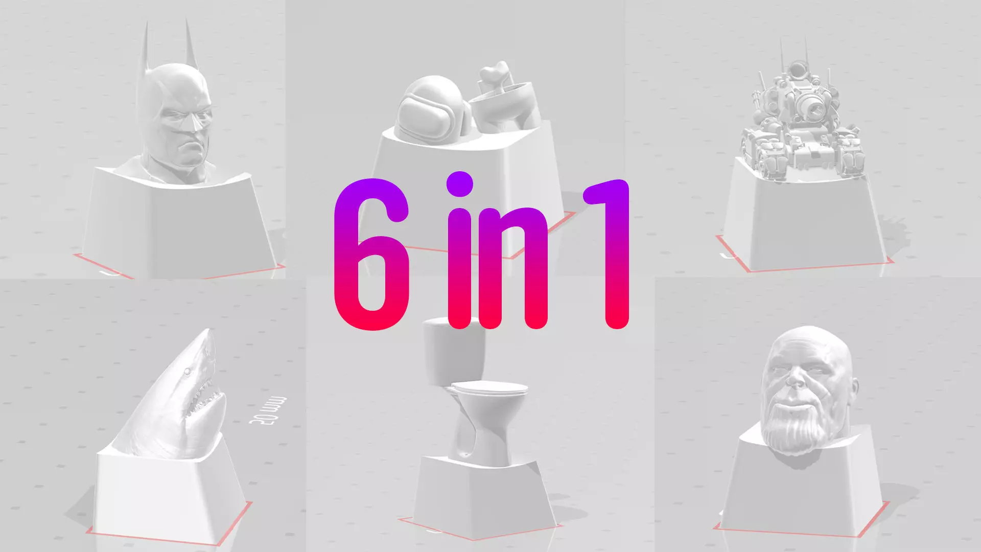 3D Print KEYCAP 6 in 1 set 7 3D print model_0