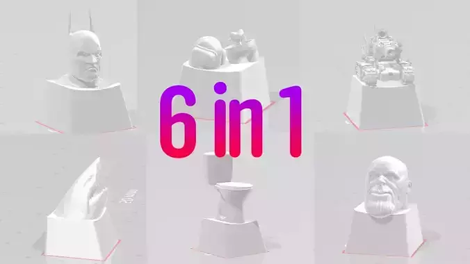 3D Print KEYCAP 6 in 1 set 7