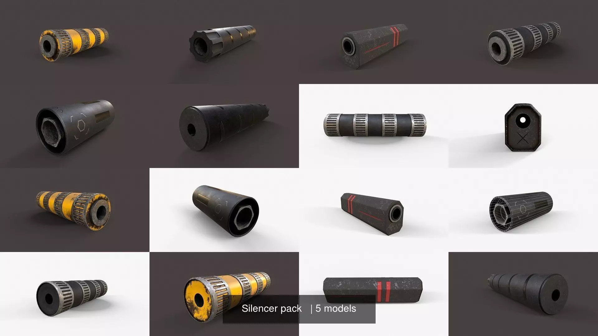 Silencer pack   3D Model Collection_6