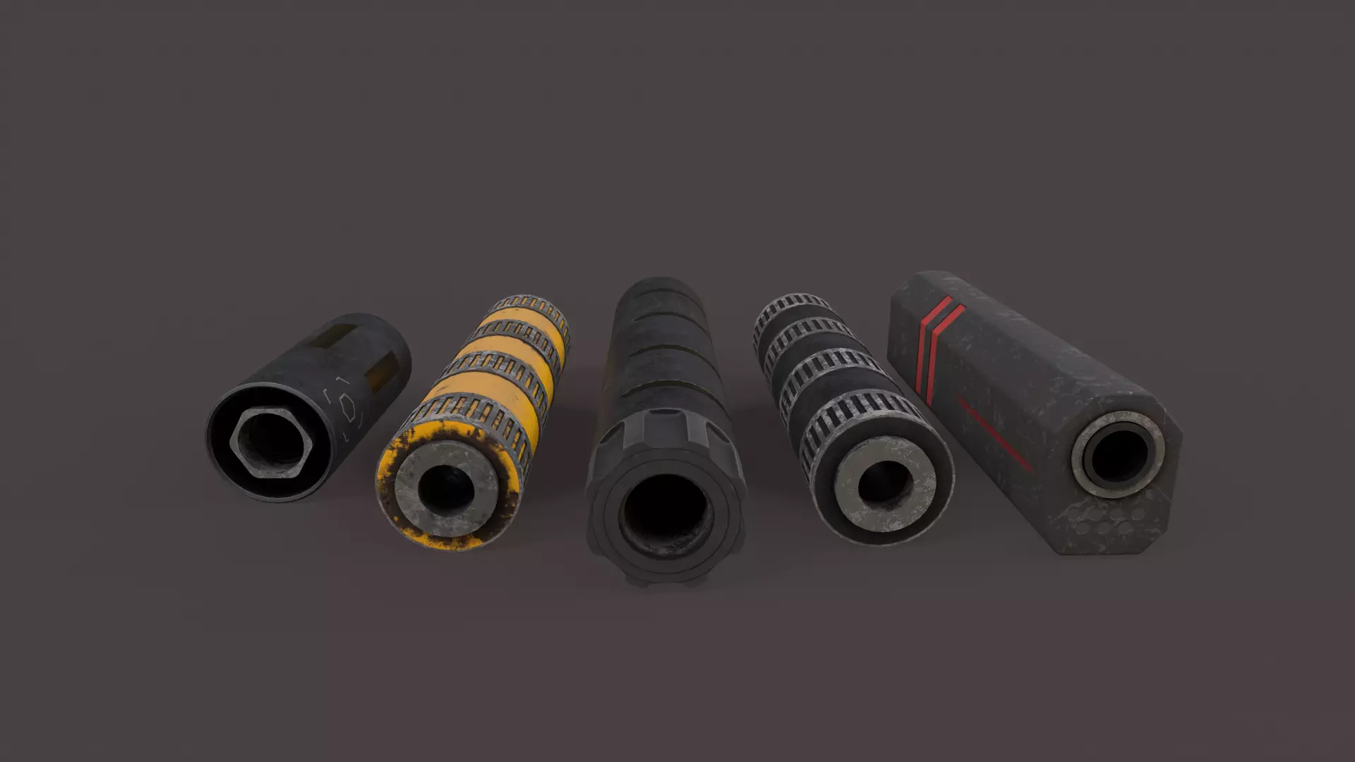 Silencer pack   3D Model Collection_0