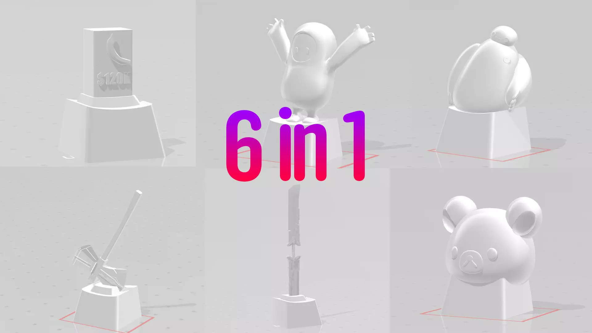 3D Print keycap 6 in 1 set 10 3D print model_0