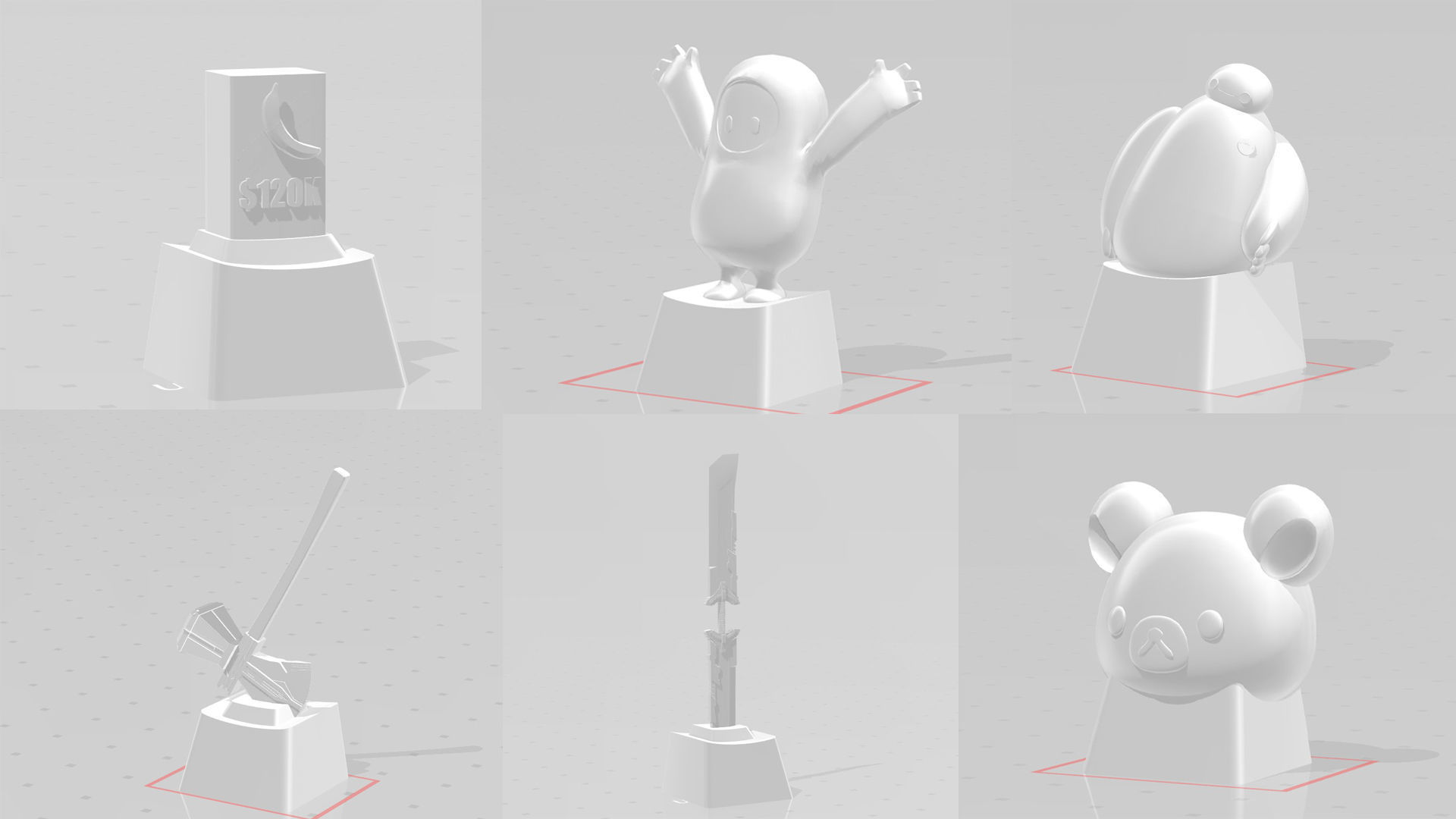 3D Print keycap 6 in 1 set 10 3D print model_4